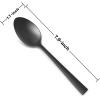 imageDinner Spoons Set of 6 Efar 79 Inch Stainless Steel Soup Spoons Tablespoons for Home Kitchen or Restaurant Nontoxic ampamp Mirror Polished Squared Edge ampamp Dishwasher Safe79 InchesBlack
