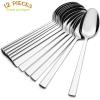imageDinner Spoons Set of 6 Efar 79 Inch Stainless Steel Soup Spoons Tablespoons for Home Kitchen or Restaurant Nontoxic ampamp Mirror Polished Squared Edge ampamp Dishwasher Safe79 Inches