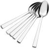 imageDinner Spoons Set of 6 Efar 79 Inch Stainless Steel Soup Spoons Tablespoons for Home Kitchen or Restaurant Nontoxic ampamp Mirror Polished Squared Edge ampamp Dishwasher Safe67 Inches