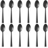 imageDinner Spoons Set of 6 Efar 79 Inch Stainless Steel Soup Spoons Tablespoons for Home Kitchen or Restaurant Nontoxic ampamp Mirror Polished Squared Edge ampamp Dishwasher Safe79 InchesBlack