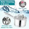 imageEfar 1 Quart Saucepan with Lid Stainless Steel Small Sauce Pan Boiling Pot for Cooking Compatible with All Stoves Healthy ampamp Non Toxic Oven ampamp Dishwasher Safe1QT  2QT  3QT
