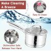 imageEfar 1 Quart Saucepan with Lid Stainless Steel Small Sauce Pan Boiling Pot for Cooking Compatible with All Stoves Healthy ampamp Non Toxic Oven ampamp Dishwasher Safe1QT