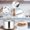imageEfar 1 Quart Saucepan with Lid Stainless Steel Small Sauce Pan Boiling Pot for Cooking Compatible with All Stoves Healthy ampamp Non Toxic Oven ampamp Dishwasher Safe2QT  3QT