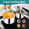 imageEfar 1 Quart Saucepan with Lid Stainless Steel Small Sauce Pan Boiling Pot for Cooking Compatible with All Stoves Healthy ampamp Non Toxic Oven ampamp Dishwasher Safe2QT  3QT