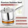 imageEfar 1 Quart Saucepan with Lid Stainless Steel Small Sauce Pan Boiling Pot for Cooking Compatible with All Stoves Healthy ampamp Non Toxic Oven ampamp Dishwasher Safe1QT