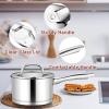 imageEfar 1 Quart Saucepan with Lid Stainless Steel Small Sauce Pan Boiling Pot for Cooking Compatible with All Stoves Healthy ampamp Non Toxic Oven ampamp Dishwasher Safe1QT