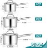 imageEfar 1 Quart Saucepan with Lid Stainless Steel Small Sauce Pan Boiling Pot for Cooking Compatible with All Stoves Healthy ampamp Non Toxic Oven ampamp Dishwasher Safe1QT  2QT  3QT