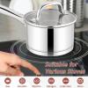 imageEfar 1 Quart Saucepan with Lid Stainless Steel Small Sauce Pan Boiling Pot for Cooking Compatible with All Stoves Healthy ampamp Non Toxic Oven ampamp Dishwasher Safe1QT