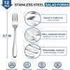 imageEfar 12Piece Salad Forks Stainless Steel 67 Inches Stainless Steel Fork Set for Home Kitchen Restaurant Mirror Finish Dishwasher SafeRaindrop Handle
