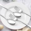 imageEfar 16Piece Dinner Forks and Spoons Stainless Steel Silverware Flatware Eating Utensils Set for Home Kitchen Restaurant Food Grade Metal ampamp Simple Design Mirror Finish ampamp Dishwasher Safe 8 Inch16