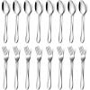 imageEfar 16Piece Dinner Forks and Spoons Stainless Steel Silverware Flatware Eating Utensils Set for Home Kitchen Restaurant Food Grade Metal ampamp Simple Design Mirror Finish ampamp Dishwasher Safe 8 Inch16