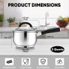 imageEfar 2 Quart Saucepan with Lid TriPly Base Stainless Steel Small Sauce Pan with StayCool Handle Nontoxic Kitchen Cooking Sauce Pot Compatible with All Cooktops Dishwasher Safe2 Quart