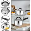 imageEfar 2 Quart Saucepan with Lid TriPly Base Stainless Steel Small Sauce Pan with StayCool Handle Nontoxic Kitchen Cooking Sauce Pot Compatible with All Cooktops Dishwasher Safe1 Quart