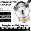 imageEfar 2 Quart Saucepan with Lid TriPly Base Stainless Steel Small Sauce Pan with StayCool Handle Nontoxic Kitchen Cooking Sauce Pot Compatible with All Cooktops Dishwasher Safe1 Quart