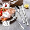 imageEfar 24Piece Hammered Forks Spoons and Knives Set Silverware Set for 8 Stainless Steel Square Flatware Set for Home Kitchen Restaurant Mirror Polished ampamp Dishwasher Safe18