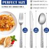 imageEfar 24Piece Hammered Forks Spoons and Knives Set Silverware Set for 8 Stainless Steel Square Flatware Set for Home Kitchen Restaurant Mirror Polished ampamp Dishwasher Safe12