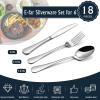imageEfar 24Piece Hammered Forks Spoons and Knives Set Silverware Set for 8 Stainless Steel Square Flatware Set for Home Kitchen Restaurant Mirror Polished ampamp Dishwasher Safe18