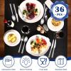 imageEfar 24Piece Hammered Forks Spoons and Knives Set Silverware Set for 8 Stainless Steel Square Flatware Set for Home Kitchen Restaurant Mirror Polished ampamp Dishwasher Safe36