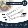 imageEfar 24Piece Hammered Forks Spoons and Knives Set Silverware Set for 8 Stainless Steel Square Flatware Set for Home Kitchen Restaurant Mirror Polished ampamp Dishwasher Safe12