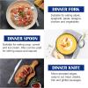 imageEfar 24Piece Hammered Forks Spoons and Knives Set Silverware Set for 8 Stainless Steel Square Flatware Set for Home Kitchen Restaurant Mirror Polished ampamp Dishwasher Safe36