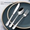 imageEfar 24Piece Hammered Forks Spoons and Knives Set Silverware Set for 8 Stainless Steel Square Flatware Set for Home Kitchen Restaurant Mirror Polished ampamp Dishwasher Safe18