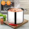 imageEfar 24Quart Large Stock Pot Stainless Steel Stockpot with Lid for Boiling Cooking Soup Stew Canning Heavy Duty TriPly Bottom Works wInduction Commercial Grade ampamp Dishwasher Safe16 Quarts