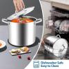 imageEfar 24Quart Large Stock Pot Stainless Steel Stockpot with Lid for Boiling Cooking Soup Stew Canning Heavy Duty TriPly Bottom Works wInduction Commercial Grade ampamp Dishwasher Safe12 Quarts