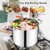imageEfar 24Quart Large Stock Pot Stainless Steel Stockpot with Lid for Boiling Cooking Soup Stew Canning Heavy Duty TriPly Bottom Works wInduction Commercial Grade ampamp Dishwasher Safe20 Quarts