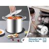 imageEfar 24Quart Large Stock Pot Stainless Steel Stockpot with Lid for Boiling Cooking Soup Stew Canning Heavy Duty TriPly Bottom Works wInduction Commercial Grade ampamp Dishwasher Safe10 Quarts