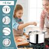 imageEfar 24Quart Large Stock Pot Stainless Steel Stockpot with Lid for Boiling Cooking Soup Stew Canning Heavy Duty TriPly Bottom Works wInduction Commercial Grade ampamp Dishwasher Safe4 Quarts