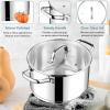 imageEfar 24Quart Large Stock Pot Stainless Steel Stockpot with Lid for Boiling Cooking Soup Stew Canning Heavy Duty TriPly Bottom Works wInduction Commercial Grade ampamp Dishwasher Safe4 Quarts
