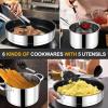 imageEfar 24Quart Large Stock Pot Stainless Steel Stockpot with Lid for Boiling Cooking Soup Stew Canning Heavy Duty TriPly Bottom Works wInduction Commercial Grade ampamp Dishwasher Safe6 Sizes
