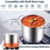 imageEfar 24Quart Large Stock Pot Stainless Steel Stockpot with Lid for Boiling Cooking Soup Stew Canning Heavy Duty TriPly Bottom Works wInduction Commercial Grade ampamp Dishwasher Safe10 Quarts