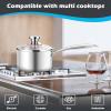 imageEfar 3Quart Saucepan TriPly Stainless Steel Sauce Pan with Glass Lid Small Cooking Induction Pot Compatible with All Cooktops Non Toxic Oven ampamp Dishwasher Safe1 Quarts