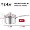 imageEfar 3Quart Saucepan TriPly Stainless Steel Sauce Pan with Glass Lid Small Cooking Induction Pot Compatible with All Cooktops Non Toxic Oven ampamp Dishwasher Safe3 Quarts