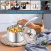 imageEfar 3Quart Saucepan TriPly Stainless Steel Sauce Pan with Glass Lid Small Cooking Induction Pot Compatible with All Cooktops Non Toxic Oven ampamp Dishwasher Safe3 Quarts