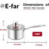 imageEfar 3Quart Saucepan TriPly Stainless Steel Sauce Pan with Glass Lid Small Cooking Induction Pot Compatible with All Cooktops Non Toxic Oven ampamp Dishwasher Safe1 Quarts