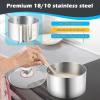 imageEfar 3Quart Saucepan TriPly Stainless Steel Sauce Pan with Glass Lid Small Cooking Induction Pot Compatible with All Cooktops Non Toxic Oven ampamp Dishwasher Safe2 Quarts