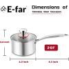 imageEfar 3Quart Saucepan TriPly Stainless Steel Sauce Pan with Glass Lid Small Cooking Induction Pot Compatible with All Cooktops Non Toxic Oven ampamp Dishwasher Safe2 Quarts