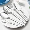 imageEfar 5Piece Serving Utensils Stainless Steel Square Edge Hostess Serving Set for Buffet Party Kitchen Restaurant Mirror Finished ampamp Dishwasher SafeSilver
