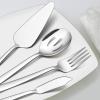 imageEfar 5Piece Serving Utensils Stainless Steel Square Edge Hostess Serving Set for Buffet Party Kitchen Restaurant Mirror Finished ampamp Dishwasher SafeSilver