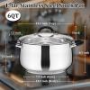 imageEfar 6 QT Stainless Steel Pot Stock Cooking Pot with Visible Lid for Simmering Soup Pasta TriPly Thick Base for Induction Gas Dual Silicone Handles for Heat Proof NonToxic ampamp Dishwasher Safe6 Quart