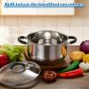 imageEfar 6 QT Stainless Steel Pot Stock Cooking Pot with Visible Lid for Simmering Soup Pasta TriPly Thick Base for Induction Gas Dual Silicone Handles for Heat Proof NonToxic ampamp Dishwasher Safe8 Quart
