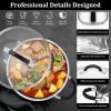 imageEfar 6 QT Stainless Steel Pot Stock Cooking Pot with Visible Lid for Simmering Soup Pasta TriPly Thick Base for Induction Gas Dual Silicone Handles for Heat Proof NonToxic ampamp Dishwasher Safe4 Quart