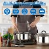 imageEfar 6 QT Stainless Steel Pot Stock Cooking Pot with Visible Lid for Simmering Soup Pasta TriPly Thick Base for Induction Gas Dual Silicone Handles for Heat Proof NonToxic ampamp Dishwasher Safe5 Quart