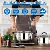 imageEfar 6 QT Stainless Steel Pot Stock Cooking Pot with Visible Lid for Simmering Soup Pasta TriPly Thick Base for Induction Gas Dual Silicone Handles for Heat Proof NonToxic ampamp Dishwasher Safe8 Quart