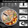 imageEfar 6 QT Stainless Steel Pot Stock Cooking Pot with Visible Lid for Simmering Soup Pasta TriPly Thick Base for Induction Gas Dual Silicone Handles for Heat Proof NonToxic ampamp Dishwasher Safe6 Quart