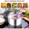imageEfar 6 Quart Stock Pot Stainless Steel Metal Soup Pot with Glass Lid for Cooking Healthy ampamp Rust Free Heavy Duty ampamp Dishwasher Safe5 Quarts