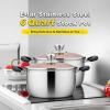 imageEfar 6 Quart Stock Pot Stainless Steel Metal Soup Pot with Glass Lid for Cooking Healthy ampamp Rust Free Heavy Duty ampamp Dishwasher Safe6 Quart