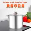 imageEfar 6 Quart Stock Pot TriPly Stainless Steel Cooking Pot with Glass Lid and Riveted Handles Metal Pasta Soup Pot for Induction Ceramic Electric Gas Stoves Heavy Duty ampamp Dishwasher Safe12 Quarts